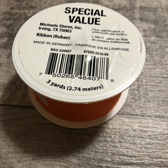 Offray Lot of 4 & 1 Michaels Craft Ribbon Spools (3) NWT & (2) Pre-Owned Orange - Picture 3 of 15